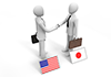 America and Japan / Businessmen shaking hands-Business | People | Free illustrations