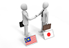Malaysia and Japan / Businessmen shaking hands-Business | People | Free illustrations