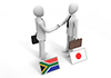 South Africa and Japan / Businessmen shaking hands-Business | People | Free illustrations