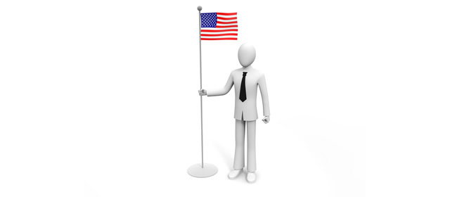 USA / Flag / Businessman / Overseas Office --Illustration / Photo / Free Material / Clip Art / Photo / Commercial Use OK