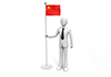 Businessman holding the flag of China --Business ｜ People ｜ Free illustration material