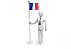 フランスの旗を手にするビジネスマン - ビジネス｜人物｜無料イラスト素材