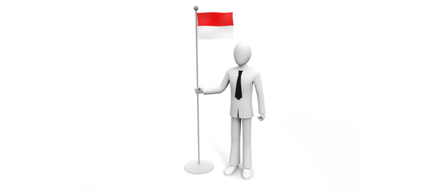 Indonesia / Flag / Businessman / Overseas Office --Illustration / Photo / Free Material / Clip Art / Photo / Commercial Use OK