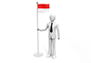 Businessman holding the Indonesian flag --Business ｜ People ｜ Free illustration material