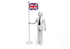 イギリスの旗を手にするビジネスマン - ビジネス｜人物｜無料イラスト素材