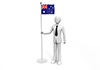 オーストラリアの旗を手にするビジネスマン - ビジネス｜人物｜無料イラスト素材