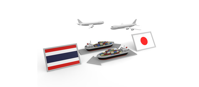 Thailand / Trade / Illustration / Airplane / Ship / Japanese Flag --Illustration / Photo / Free Material / Clip Art / Photo / Commercial Use OK