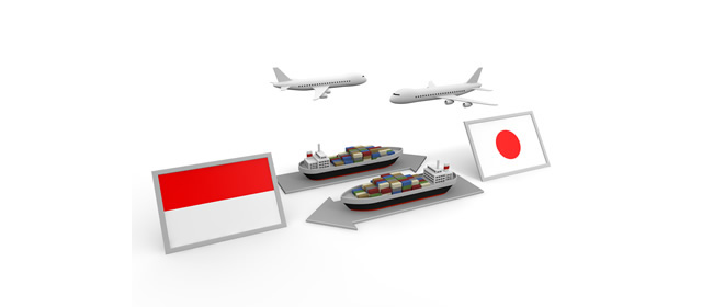 Indonesia / Trade / Illustration / Airplane / Ship / Japanese Flag --Illustration / Photo / Free Material / Clip Art / Photo / Commercial Use OK
