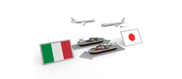Italy / Trade / Illustration / Airplane / Ship / Japanese Flag --Illustration / Photo / Free Material / Clip Art / Photo / Commercial Use OK