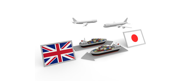 UK / Trade / Illustration / Airplane / Ship / Japanese Flag-Illustration / Photo / Free Material / Clip Art / Photo / Commercial Use OK