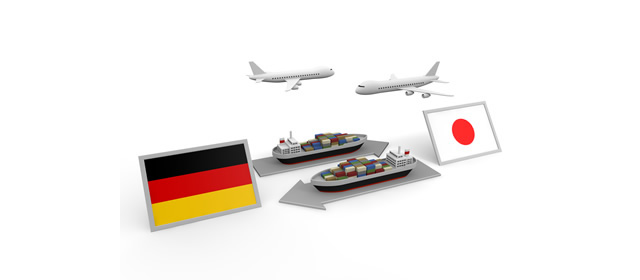 ドイツ国/貿易/図解/飛行機/船/日本の国旗 - イラスト/写真/フリー素材/クリップアート/フォト/商用使用OK