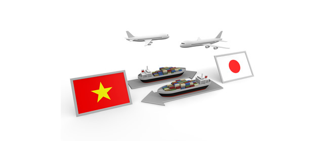 Vietnam / Trade / Illustration / Airplane / Ship / Japanese Flag --Illustration / Photo / Free Material / Clip Art / Photo / Commercial Use OK