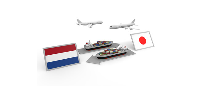 オランダ国/貿易/図解/飛行機/船/日本の国旗 - イラスト/写真/フリー素材/クリップアート/フォト/商用使用OK