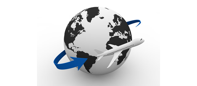 Around the World / Earth / Airplane-Illustration / Photo / Free Material / Clip Art / Photo / Commercial Use OK