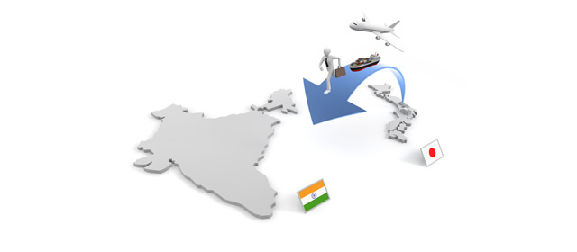 India / Factory relocation / Overseas branch / Trade / Export --Illustration / Photo / Free material / Clip art / Photo / Commercial use OK