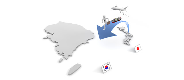 Korea / Factory relocation / Overseas branch / Trade / Export --Illustration / Photo / Free material / Clip art / Photo / Commercial use OK