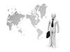 World Map ｜ Business ｜ Business ｜ People ｜ Free Illustration Material