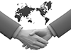 World Map ｜ Business Talk ｜ Closed ｜ Handshake --Business ｜ People ｜ Free Illustration Material